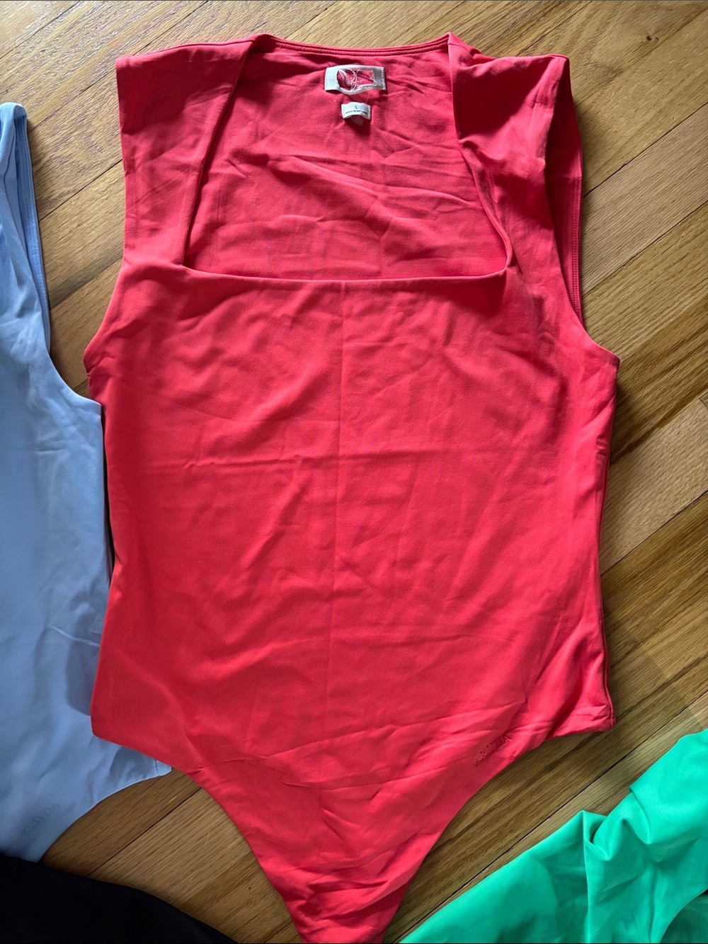 Aritzia NWOT Contour Esteem 4 Squareneck Bodysuits - Blue, Black, Green, Red - Picture 4 of 11